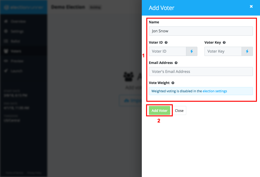 Add Voter Modal